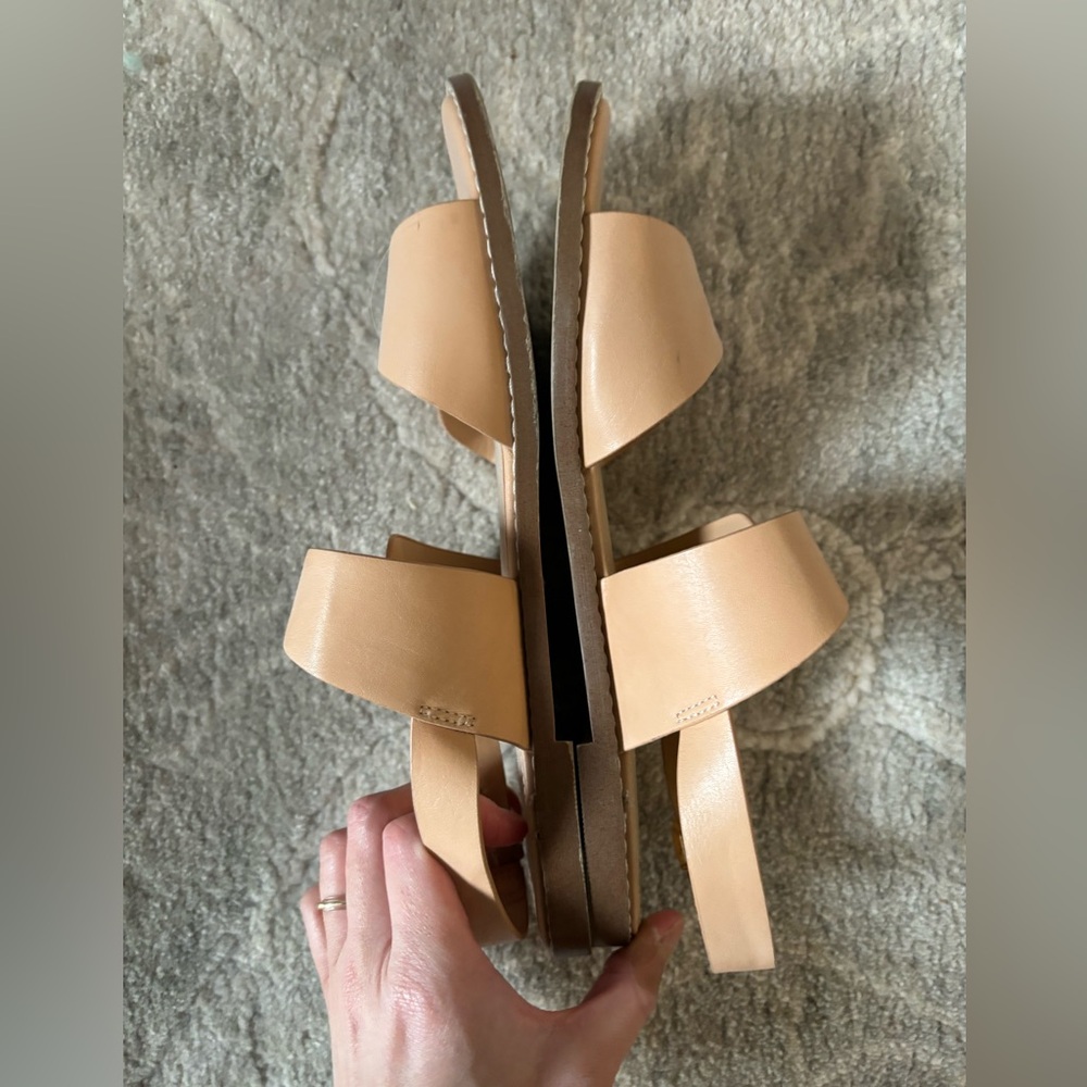 Peach Strappy Faux Leather Sandals - Picture 3 of 5